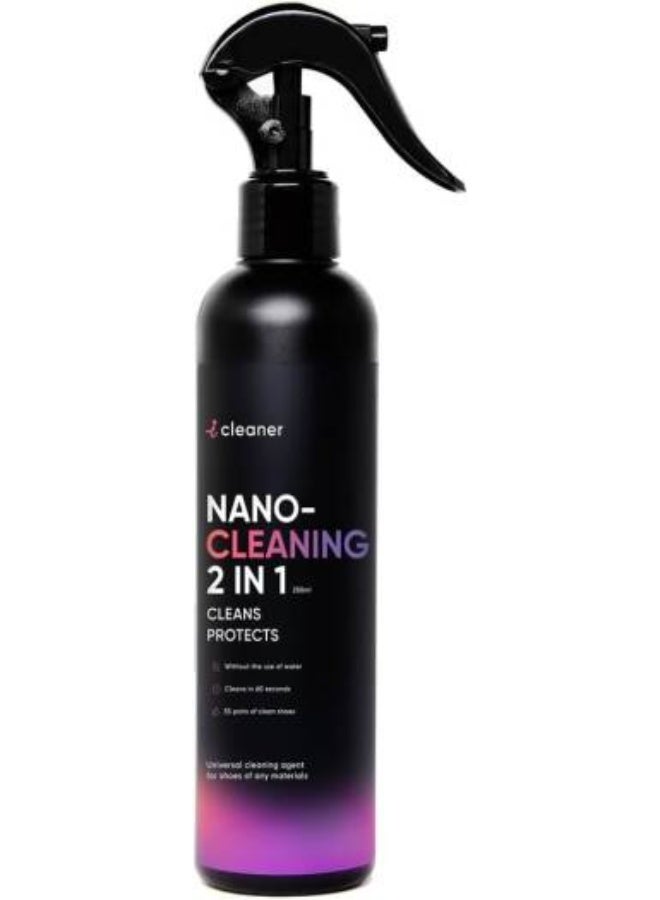 Icleaner Nano Cleaning 2in1 250ml  Unique NANO technology All season use  INSTANT cleansing and drying Easy and ultra effective cleaning of shoes 250 Ml - Image 1